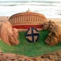 sand art of sudarshan pattanaik, puri