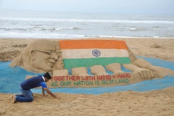 Manas Kumar Sahoo Sand Art Puri Odisha