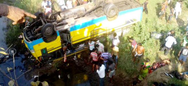 Angul Bus Accident bus Falls off Bridge, 4 Killed More than 30 Injured-2016