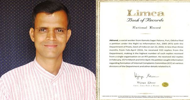 Odisha Based Activist Akhand Enters into Limca Book of Records-2017